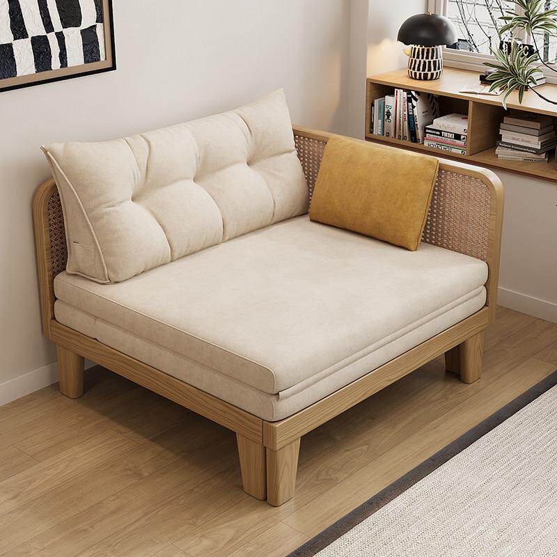 2025年新款全实木沙发床折叠两用小户型客厅卧室可拆洗抽拉伸缩床