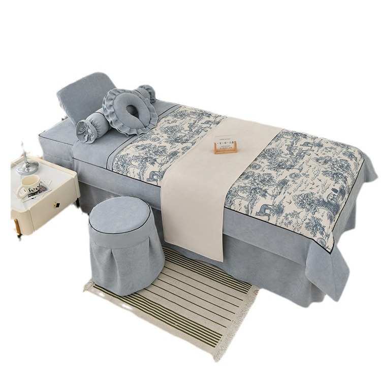 四件套床理疗按摩美容耳套采高端风床罩床spa通用美容院奢轻四季