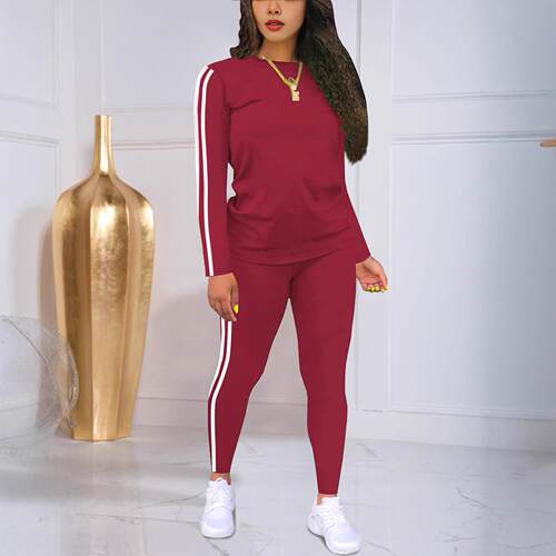 Women's sports suit long sleeved top long pants two