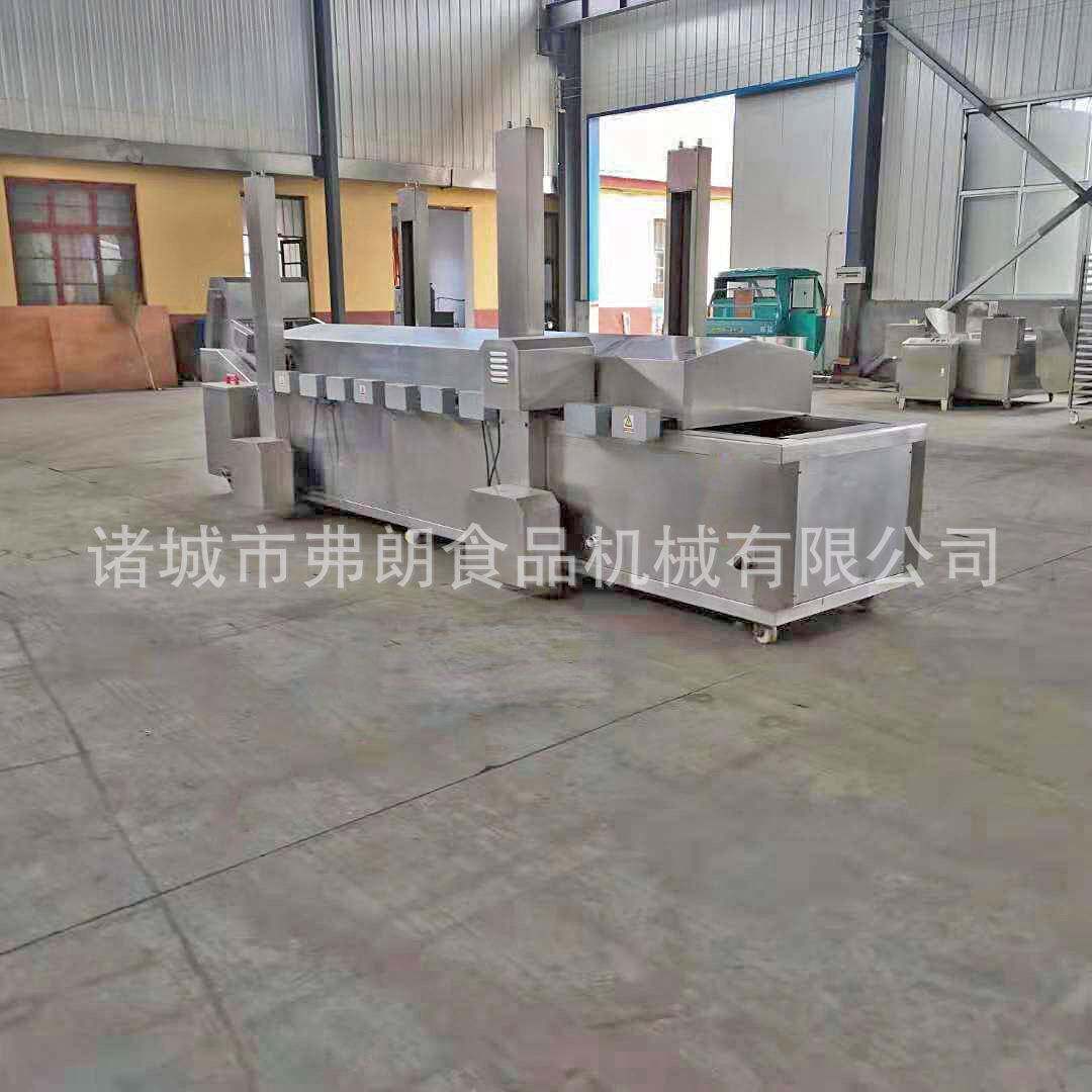 休闲食品加工成套设备不锈钢芙蓉虾油炸流水线小龙虾油炸流水线