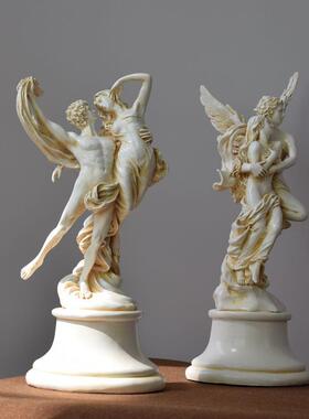 希腊神话爱神雕像翅膀天使创意树脂人物情侣雕塑客厅桌面装饰摆件