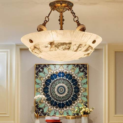 欧式过道灯全铜天然玄蜡烛云石吊客灯家用厅房间e关阳94160台ld