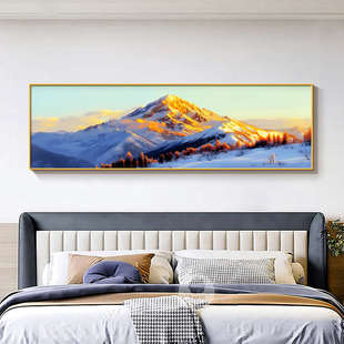 奢轻挂画高级卧房壁画装饰画金山主有高端背间客厅靠山床头日照感