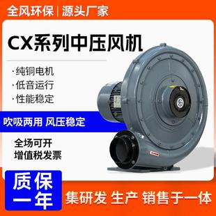 中压鼓风机0.75kw管道吹风鼓风机静音 75全风透浦式