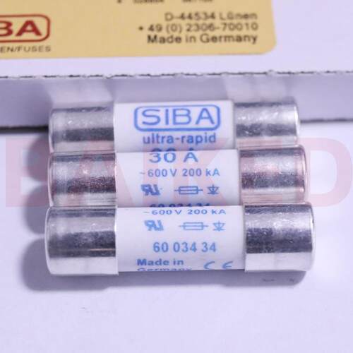 30A gRL AC600V 6003434 10*38mm 200KA 保险丝 西霸SIBA Germany