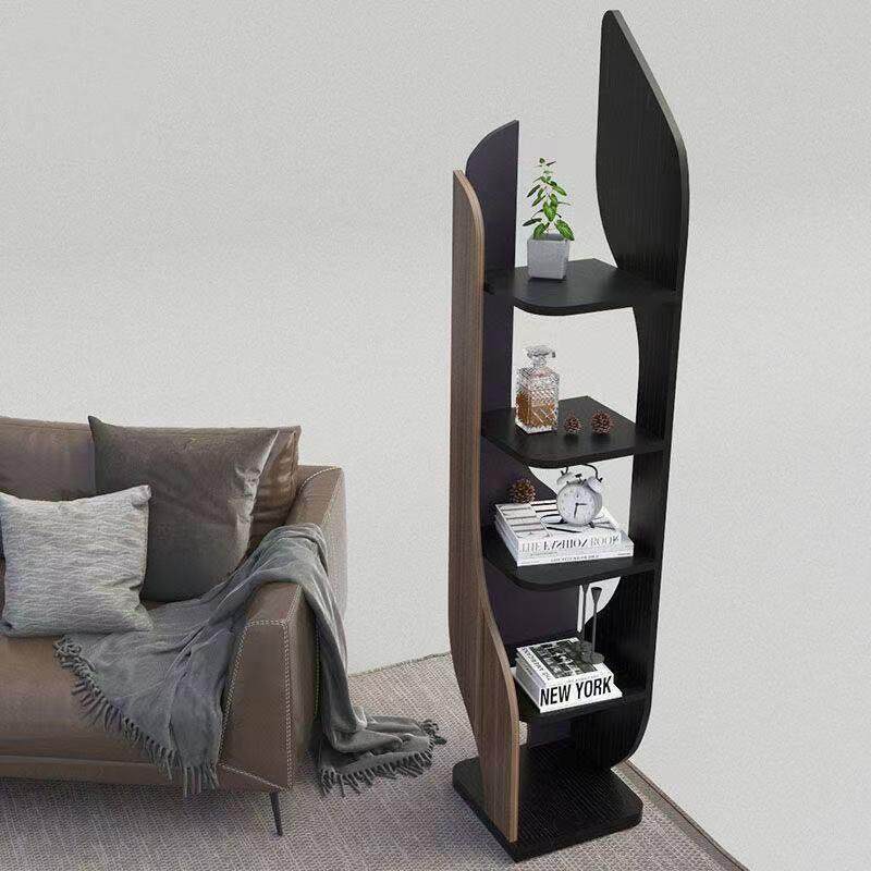 转角柜落地书架客厅北欧多层置物架创意轻奢拐角办公现代简约书柜
