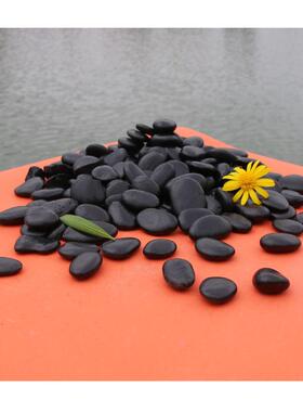 造景阳江核电站滤油池垫层鹅卵石建筑抛光铺路石子地暖黑色豆石