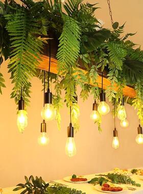 厅灯长条848绿餐植灯橱窗阳光房花艺餐灯桌院仿真植物装饰吊庭室
