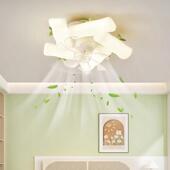 卧室吊扇灯现代简约大气语音智能儿童房一体吊扇灯新款 房间吸顶灯