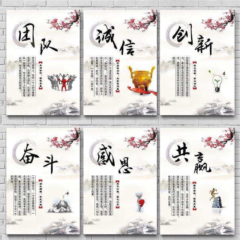 壁画公司装饰画办公室挂画励志有框画企业文化墙画标语会议室展板