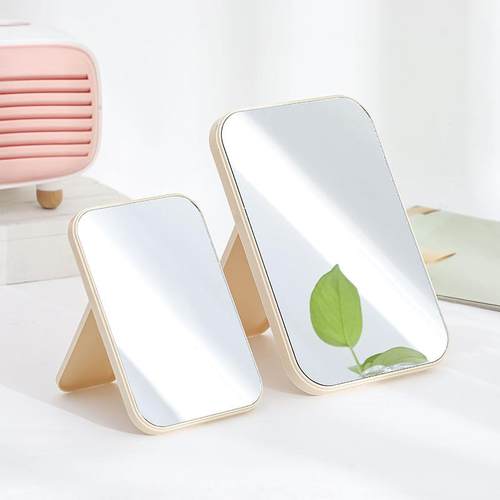 折叠化妆镜高清台式宿舍桌面梳妆镜公主镜便携随身小镜子现货