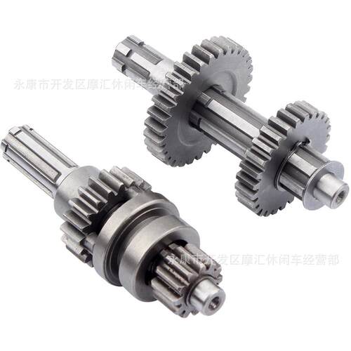 ATV沙滩四轮摩托车配件50-110cc 1+1发动机倒档齿主副轴档位齿轮