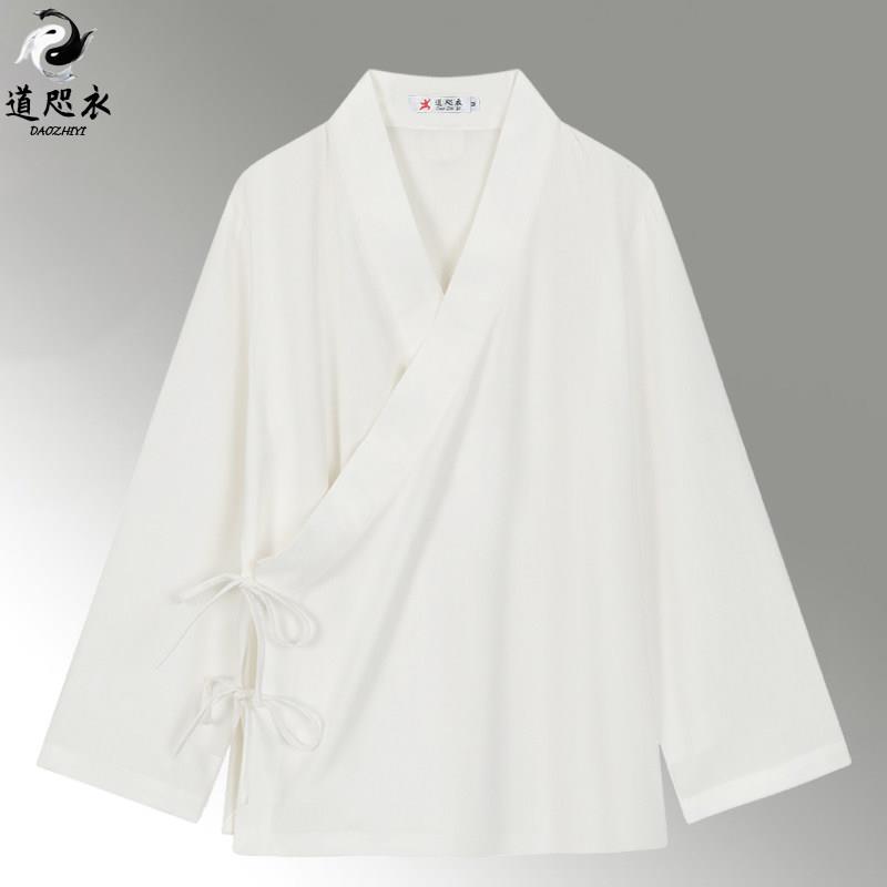 武当道袍内搭汉服男女款里衣练功打底衫太极服改良贴身白色上中衣