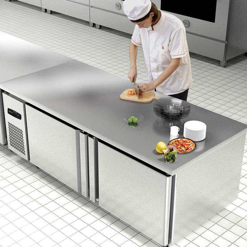 银都豪华款设备不锈钢操作台冷冻柜商用冷藏工作台冰柜