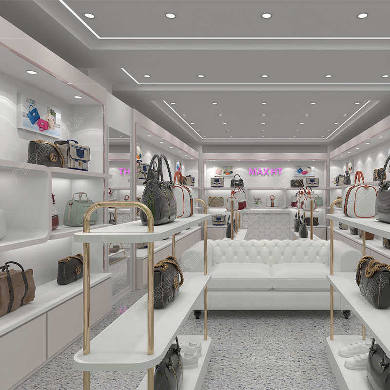 定 做商场皮具中岛烤漆展示柜饰品包包展柜家纺货架陈列柜设计