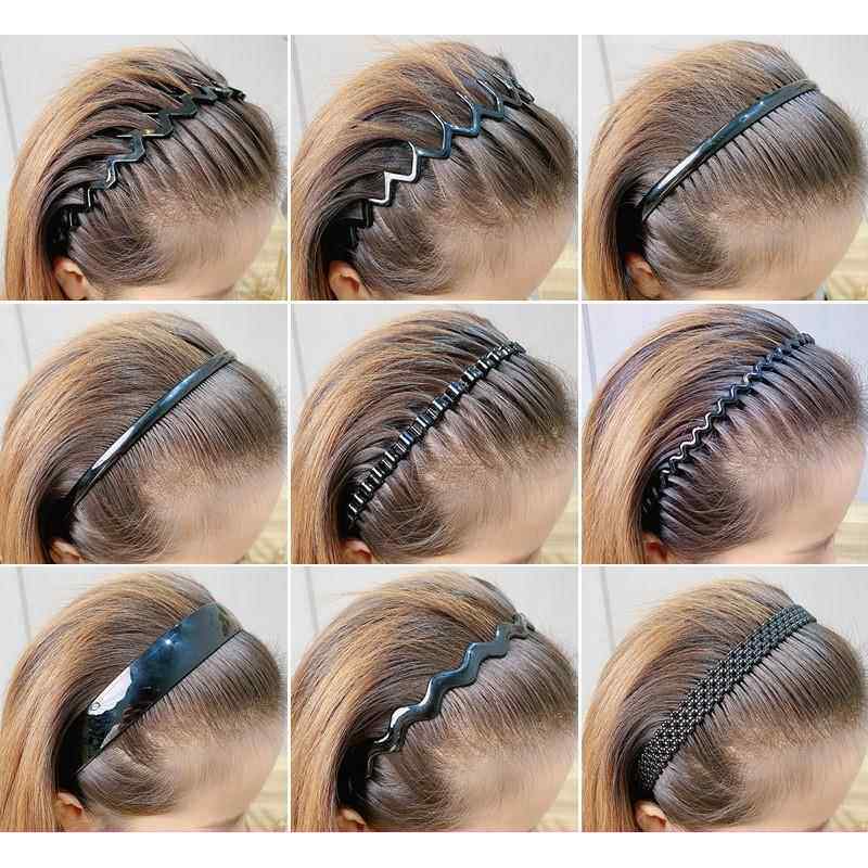 老太太老年人奶奶发饰发箍宽头箍防滑长牙齿塑料磨砂发卡刘海压发