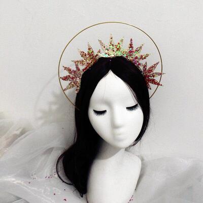 DIY Material Package Vintage Lolita Embossed Halo Crown Pea