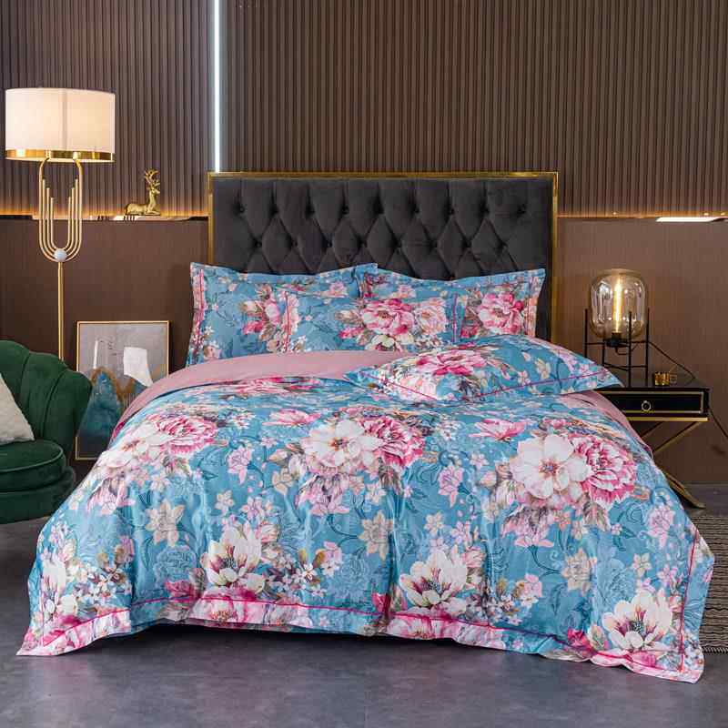 高档欧秋提花全棉加用厚磨毛四件套纯棉式婚庆床品床上品4件套冬