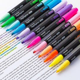 慕那美601荧光笔韩国慕娜美monami荧光标记笔学生，用做笔记专用多色荧光记号，笔进口糖果色亮色系柔和色淡彩系