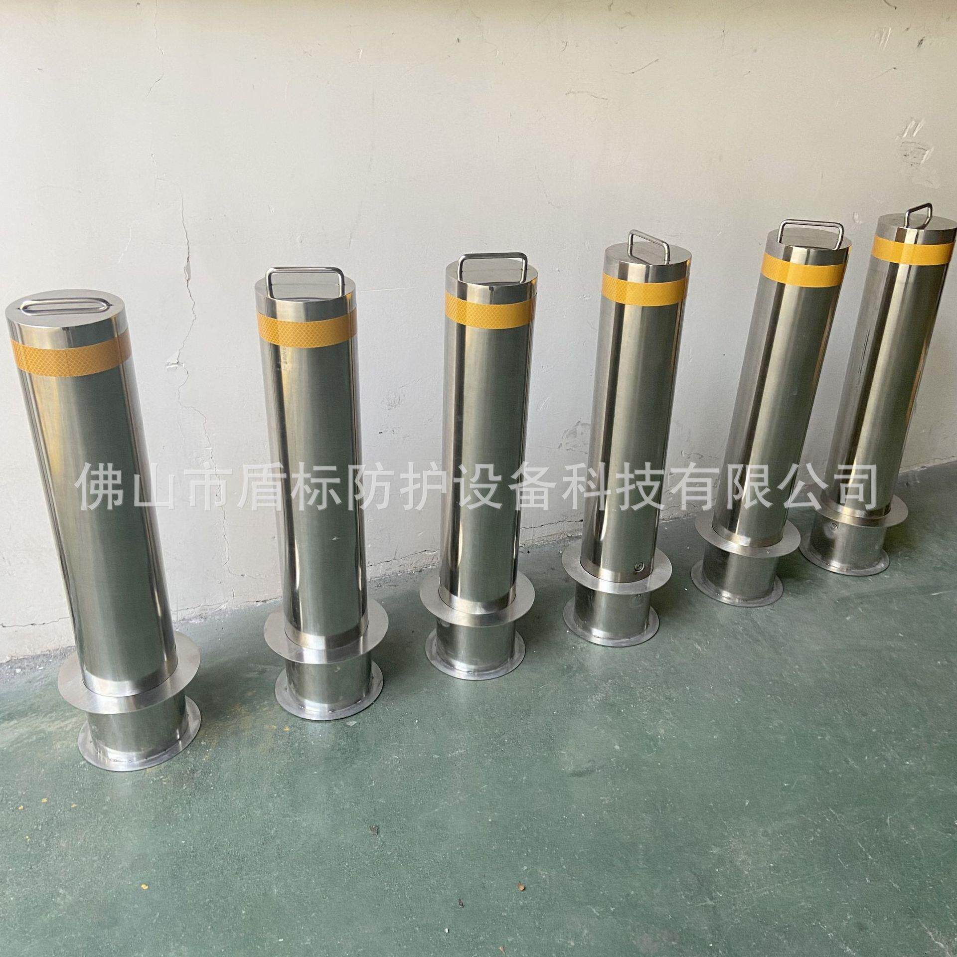 不锈钢警示可拆卸活动固定路柱 自动伸缩挡车桩 升降隔离桩600高