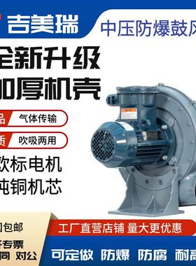 FX-3A防爆中压风机2.2KW化工气体输送防腐蚀BT4CT4粉尘防爆鼓风机