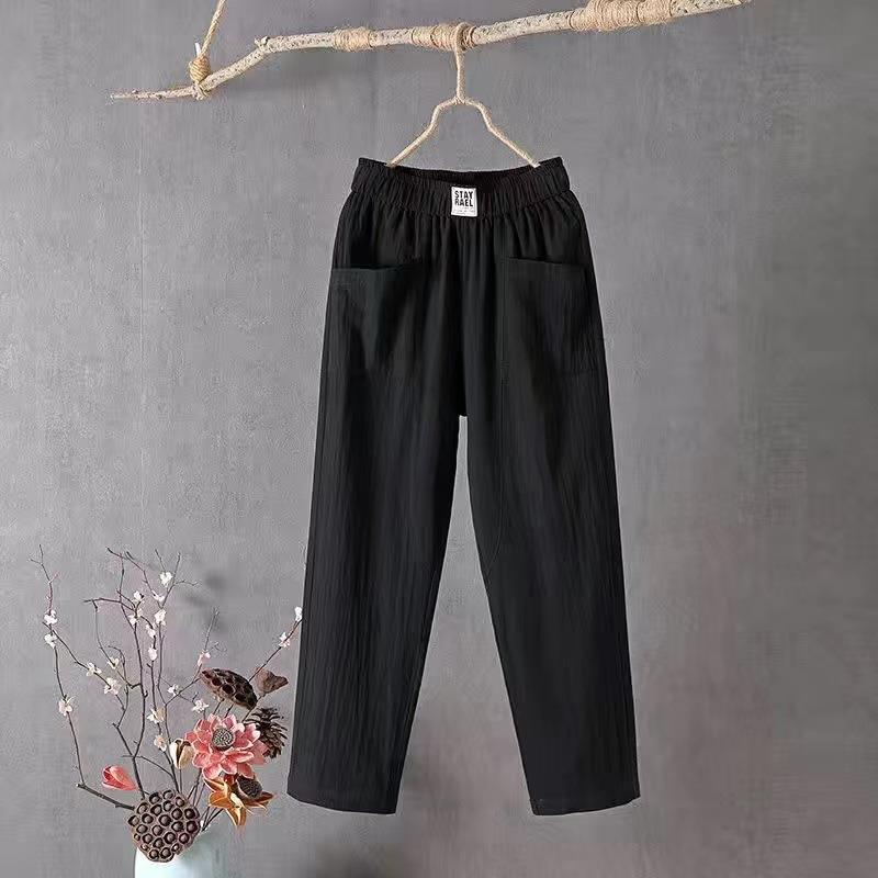 straight and color casual solid harem womens trendy slim