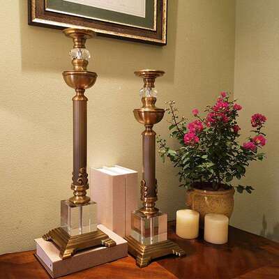 美客水式复古金属烛晶蜡烛台欧式别墅样板间厅玄关光ILC晚餐餐桌