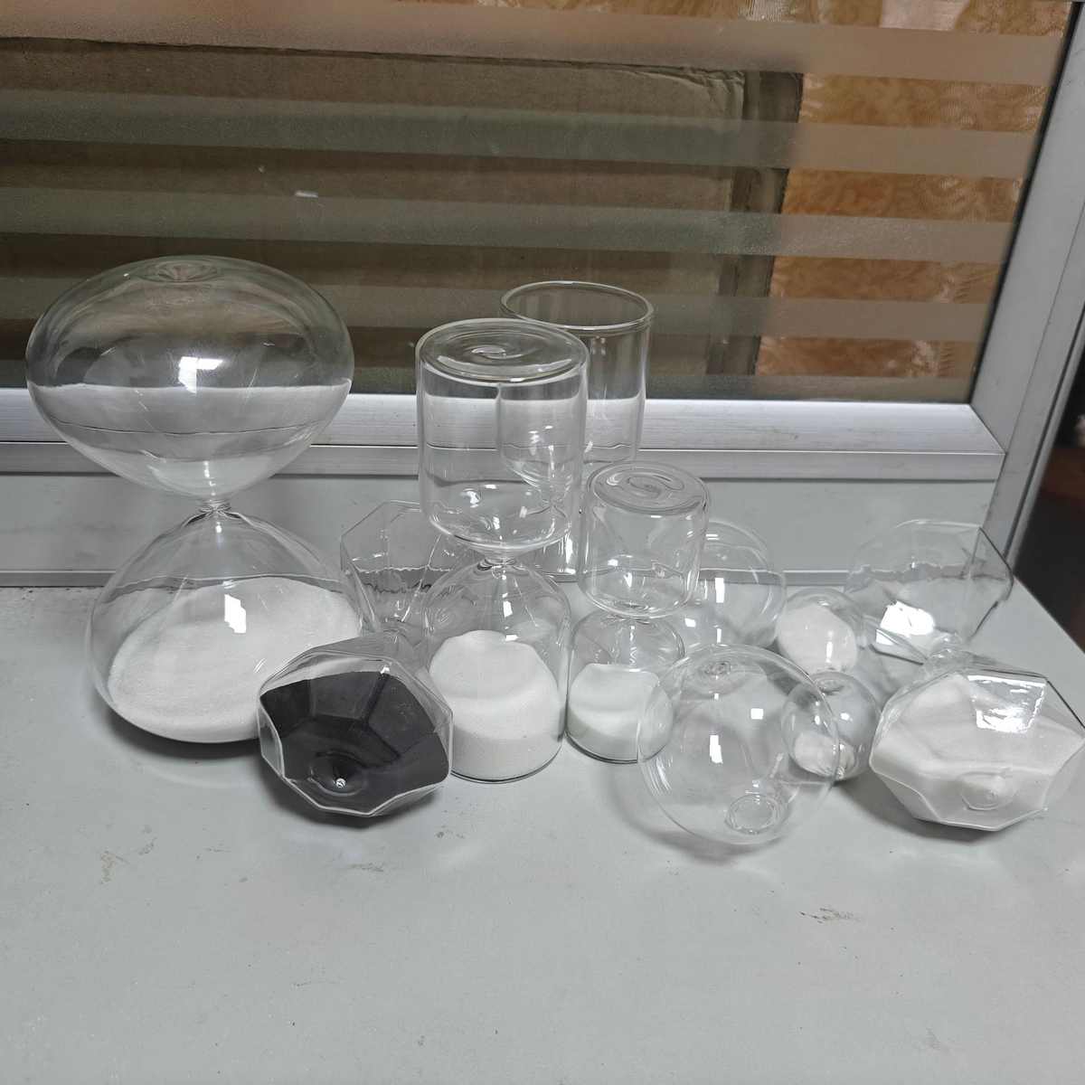 玻璃沙漏配件计时器流沙倒计时自装沙各款式单独玻璃配件光影