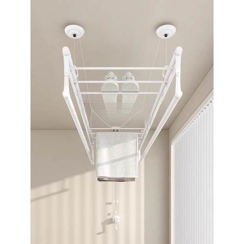 W阳z升降晾衣架台家用叠手摇186器手子动晒衣杆被室内自动折晒衣