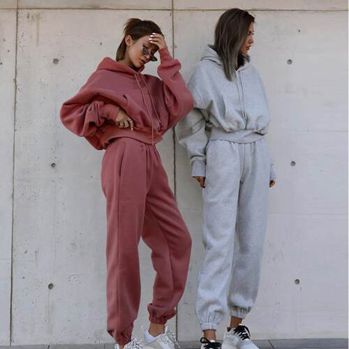 Women's hoodie jacket sports suit