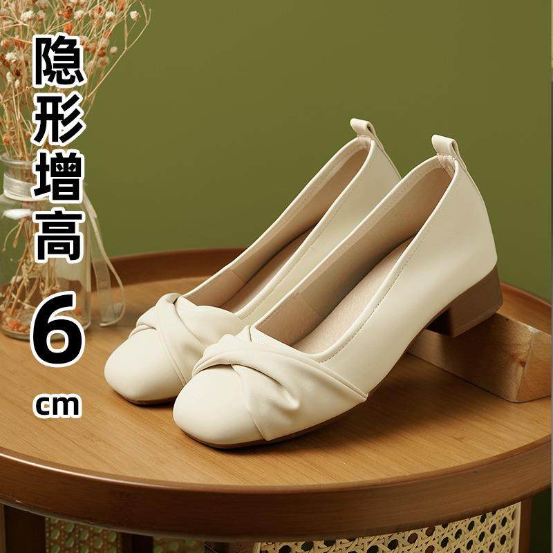 浅口单鞋女2026新款夏季法式白色平底小跟鞋配裙子凉鞋软底妈妈鞋,女鞋,浅口单鞋,淘宝优惠券,粉丝福利购,淘宝优惠卷