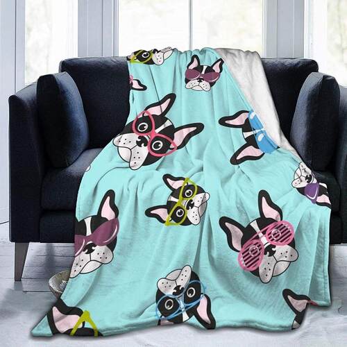 French Bulldog Dog Cute Ultra-Soft Flannel Printed Blanket V