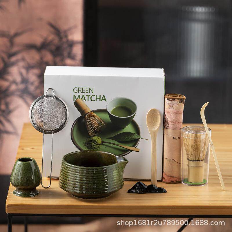 新品日式抹茶窑变茶具套装百本立茶刷宋代点茶工具八件套茶筅