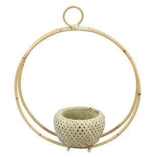 花盆挂篮花篮花卉壁竹编编织创意挂件壁挂壁手工新品植物挂篮热销