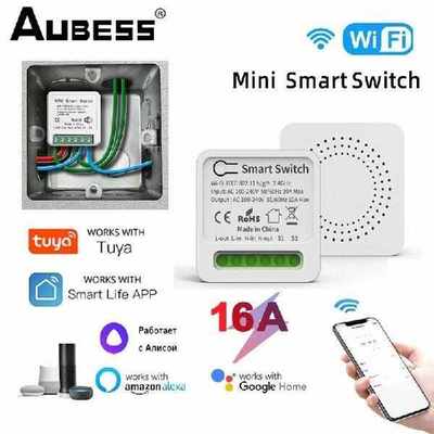 Aubess 16A Mini Automation Smart Switch 2 Way Control WiFi