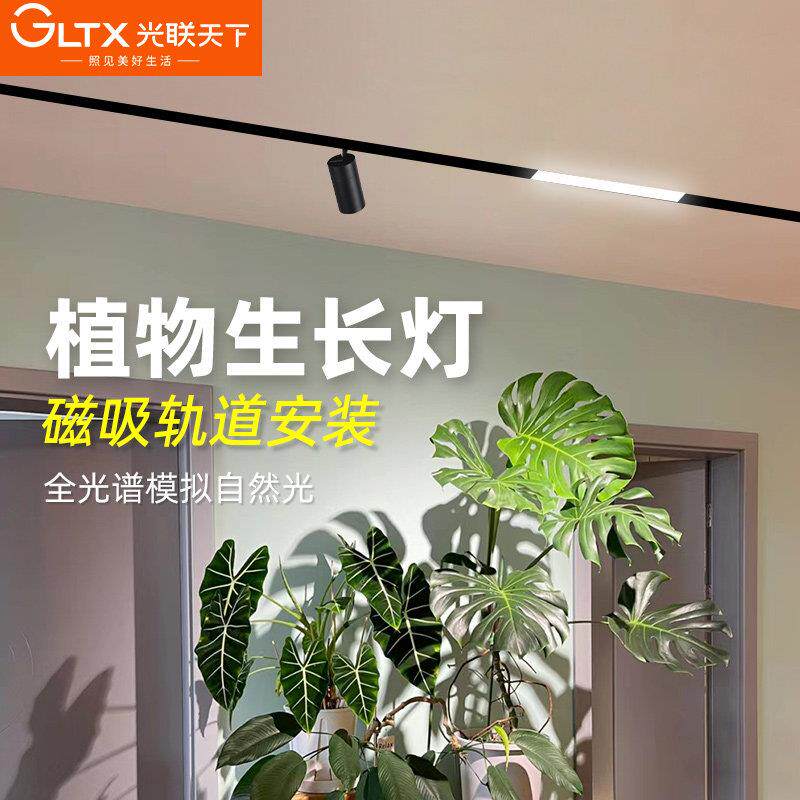光联天下全光谱植物生长灯led磁吸轨道射灯室内绿植补光灯自然光