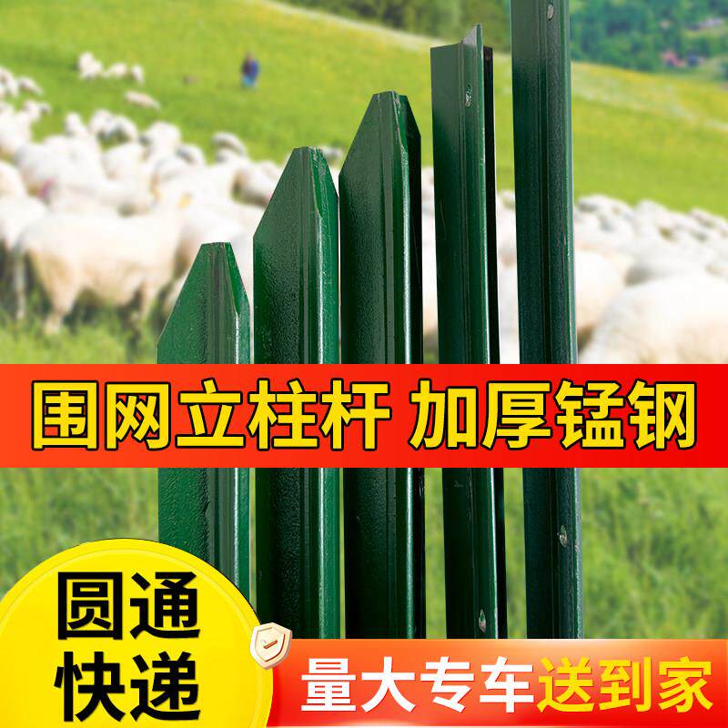 型铁丝围栏网y立柱杆养鸡菜角钢立柱园防护栅栏固篱笆实心支撑定