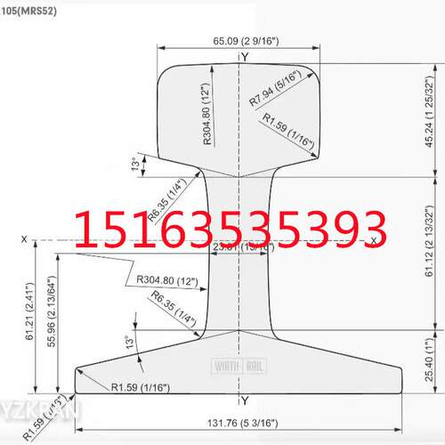 MRS52轨道钢 MRS87A道轨  CR105钢轨 材质SS 长度12米 价格优惠