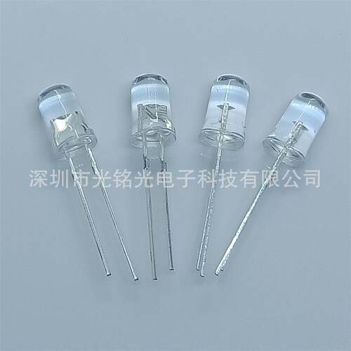 F5/5mm暖白 短脚 高亮LED发光二极管 圆头暖白光大芯片直插灯珠