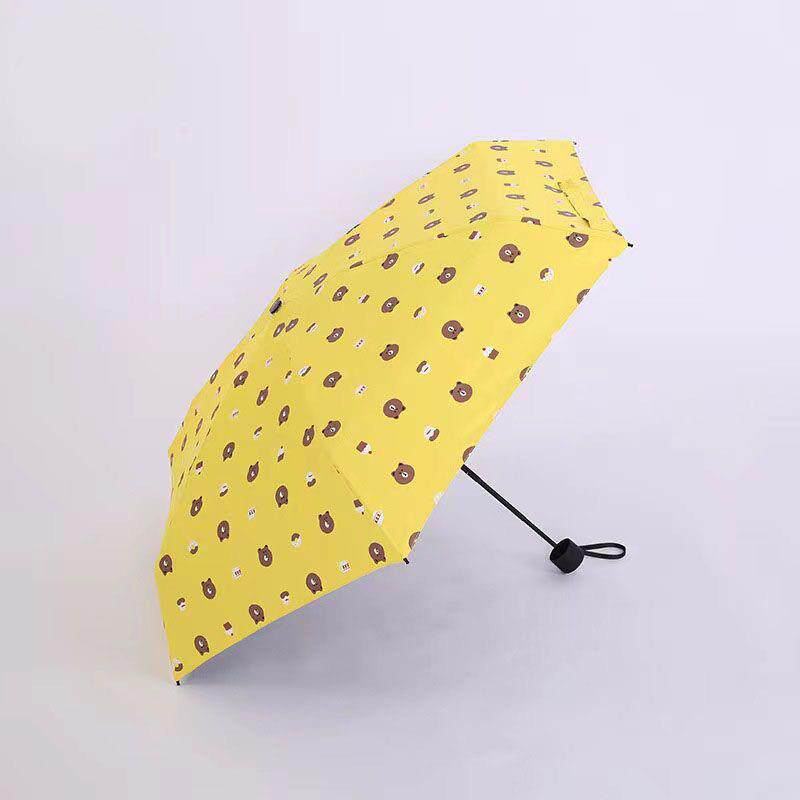 五折小熊折叠遮阳伞遮阳防晒抗UV口袋晴雨两用可携式卡通小伞