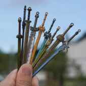 微型冷兵器模型古代武侠迷你小号模型Figure霸下剑胆琴心金属未开