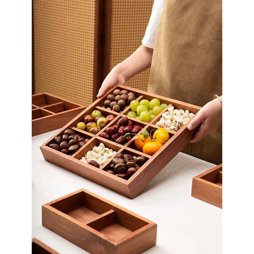 围炉煮茶火锅九宫格托盘格子竹木配菜拼盘茶点心盒干水果餐具盘子