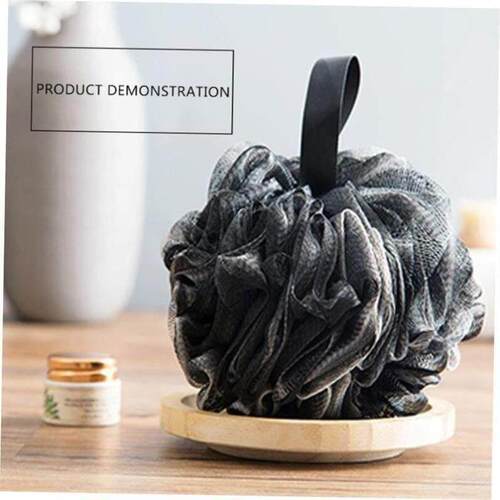 Bamboo Charcoal Bath Ball Black Shower Loofah Sponge Mesh wi