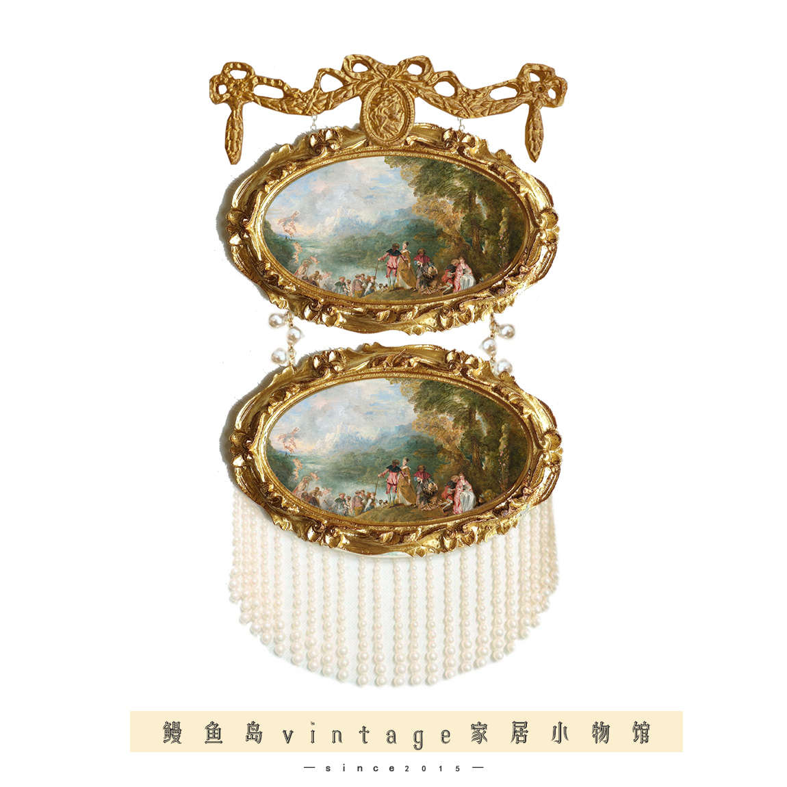 复古欧式人物风景立体雕花装饰画玄关客厅装饰双联挂画蝴蝶结壁画图片