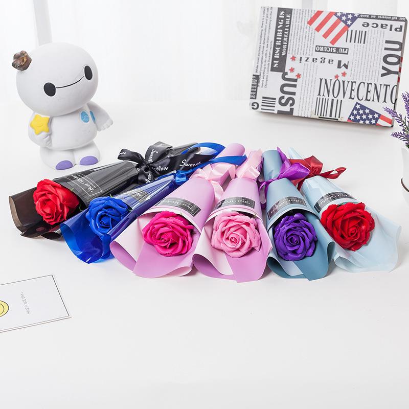 七夕节礼物单支玫瑰花成品花束生日礼物送女生闺蜜摆摊小礼品