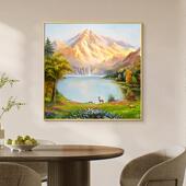 画饭厅饭厅挂画 画山水风景画 画轻奢 饰画 日照金山聚宝盆玄关装