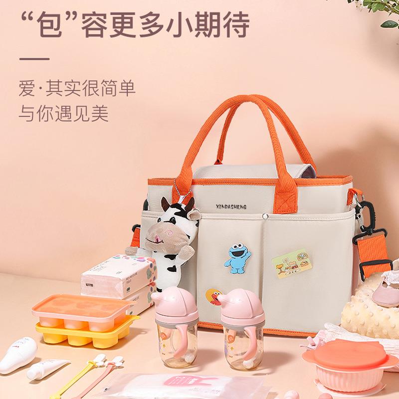 2025新款手提妈咪包外出单肩斜挎多功能母婴包待产包婴儿推车挂包