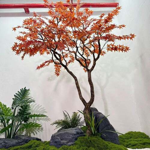 枫物室叶树假红枫树A枫树大型绿植假树橱窗造景内装饰仿生植简约