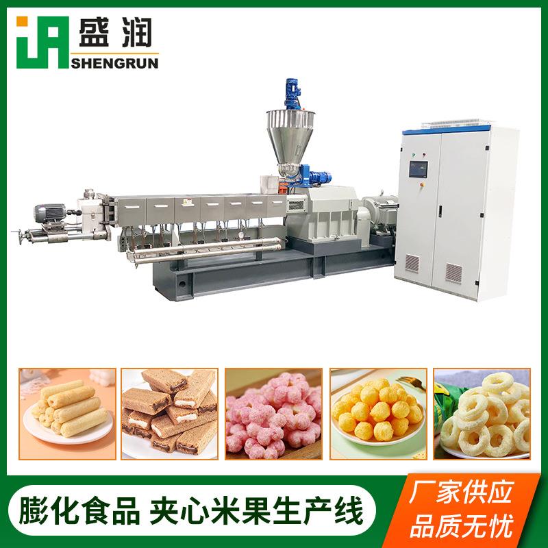 全自产动夹心食生线零家NFW厂小型休闲小食品生产设备膨化机