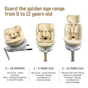 现货2025年新款 12岁儿童360度旋转安全座椅婴儿太空舱isofi